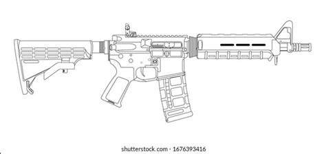 Transparent Ar15 Clipart Outline Ar 15 Drawing, HD Png Download Kindpng ...