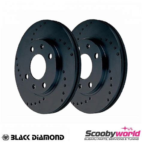 Scoobyworld Black Diamond Performance Drilled Front Brake Discs Subaru