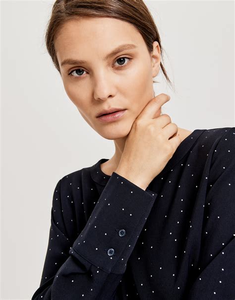 Pünktchenbluse Flota dot blau online bestellen OPUS Online Shop