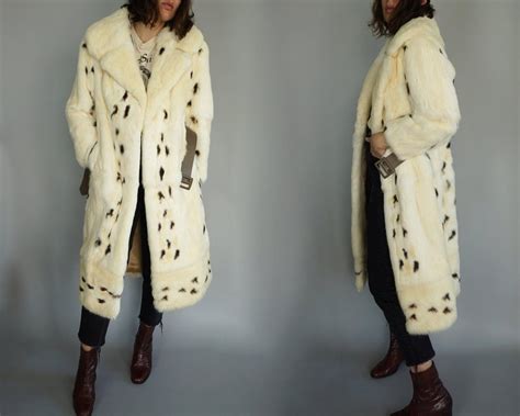 Payment 2 Reserved 1970s Spotted Rabbit Fur Coat Etsy Fur Coat