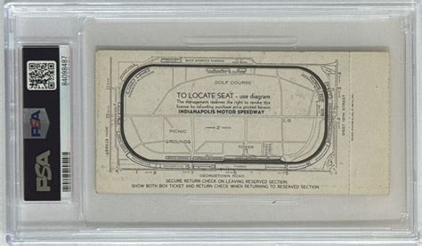 Indy Indianapolis Ticket Signed Mario Andretti Winner Psa Dna