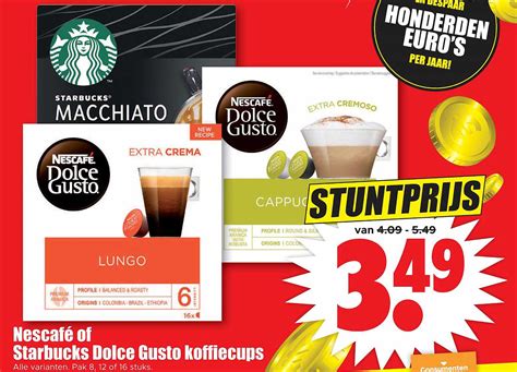 Nescaf Of Starbucks Dolce Gusto Koffiecups Aanbieding Bij Dirk