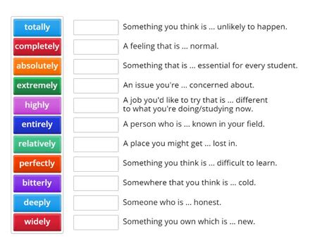 Roadmap B Unit C Adverb Adjective Collocations Match Up