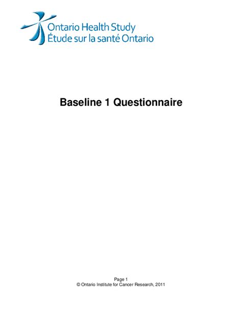 Fillable Online Ohs Baseline Questionnaire Fax Email Print Pdffiller