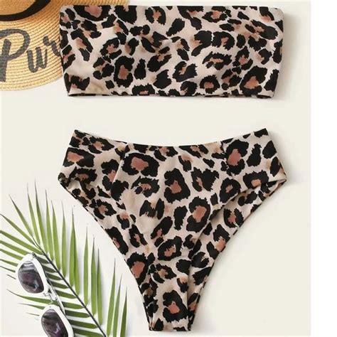 Cikini 2020 New Women S Fashion Sexy Leopard Print Bra Bikini Suit Low