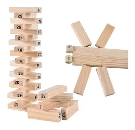 Jenga Juego Educativo Madera Numeros Matematico Yenga Juegos Y