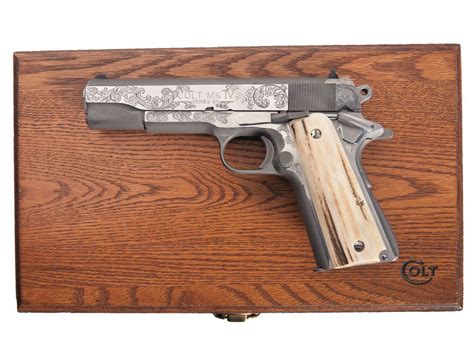 Custom Engraved And Cased Colt Mk Iv Series 80 1911 Semi Automatic