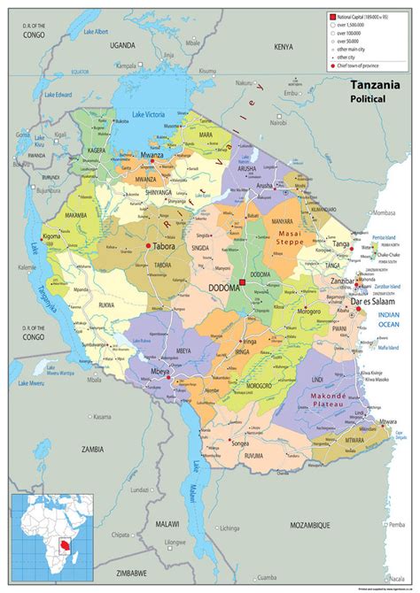 Tanzania Political Map I Love Maps