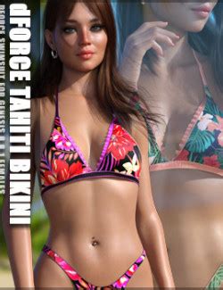 SWIM Couture Textures For DForce Tahiti Bikini 3D Figure Assets Sveva