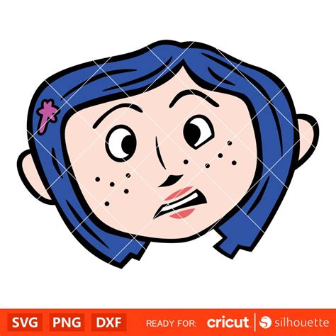 Coraline Head Svg Coraline Button Eyes Svg Halloween Svg Horror Svg