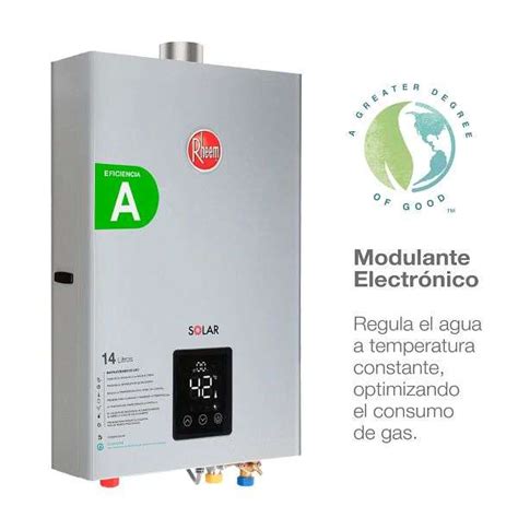 Calefón Rheem 14 litros Tiro Forzado Gas Licuado Sin Tubos Instalado