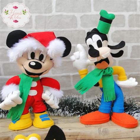 Kit Bonecos Em Feltro Mickey Natal Pe As Elo