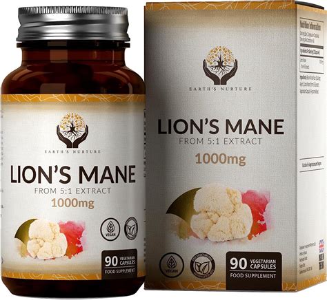 EN Lions Mane 1000mg Lion S Mane Per Dose Alta Potenza Fungo