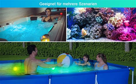 KWODE LED Poolbeleuchtung Unterwasser für Aufstellpool 10W RGB