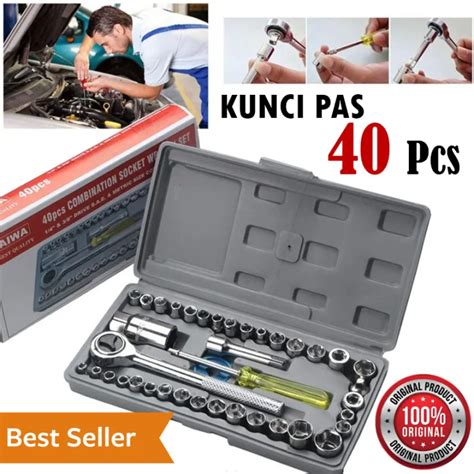 Aiwa Kunci Pas Multifungsi 40 In 1 Combination Socket Wrench Full Set