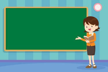 Plain background with female teacher stick Vector Image