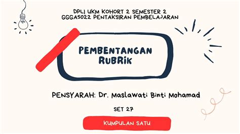 Ggga Pentaksiran Pembelajaran Pembinaan Rubrik Holistik Dan Rubrik