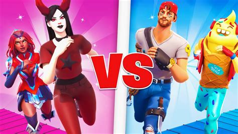 FILLE VS GARÇON SUR UN DEATHRUN FORTNITE YouTube