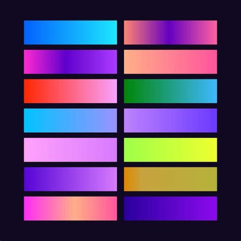 Premium Vector Pantone Gradient Colour Palette Catalog Samples In Rgb