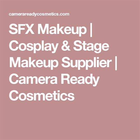 Sfx Makeup Cosplay And Stage Makeup Supplier Camera Ready Cosmetics