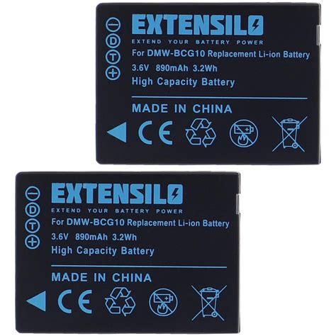 EXTENSILO 2x Batteria Compatibile Con Panasonic Lumix Dmc 3d1 Dmc