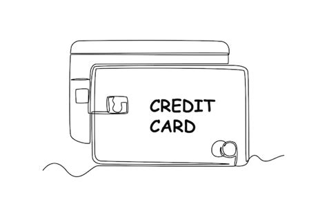 Premium Vector Single One Line Drawing Credit Card Bank Concept