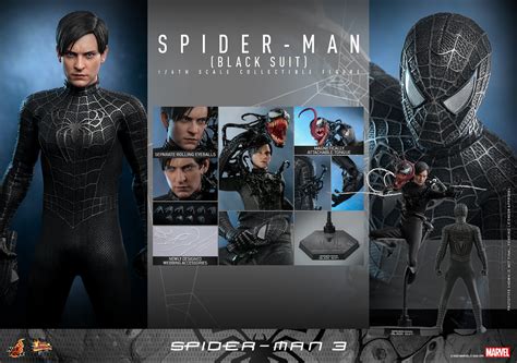 Spider Man Black Suit Sixth Scale Figure Spider Man Marvel Hot