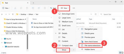 How To Show Or Hide File Extensions In Windows Webnots