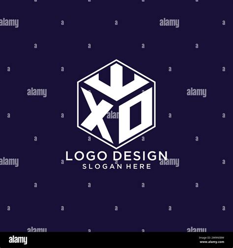 Initials XO Logo Hexagon Shape Creative Geometric Logo Design Concept