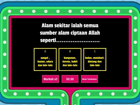 ADAB TAHUN 6 ADAB TERHADAP ALAM SEKITAR Gameshow Quiz