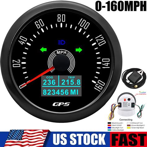 Mm Black Gps Speedometer Mph Gauge Waterproof For Motorcycles