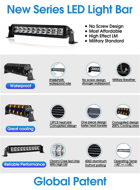 Barra LED Slim AURORA S5 558mm 100W 9520 Lumen Chip Osram