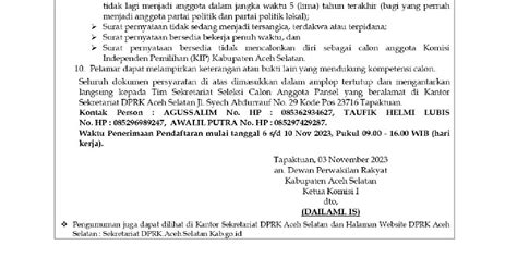 Pengumuman Pendaftaran Calon Anggota Pansel Tahun Koran Page