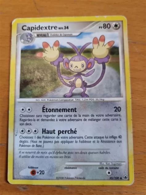 CARTE DE COLLECTION POKEMON 2008 CAPIDEXTRE PV 80 35 100 NIV 34