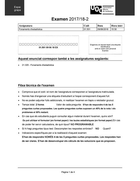 Examen Junio Preguntas Y Respuestas Espai Grapa Examen