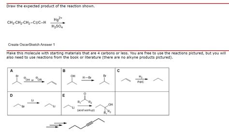 Solved Draw The Expected Product Of The Reaction Chegg