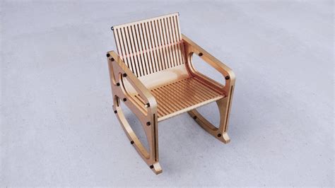 Parametric Rocking Chair Dxf File Cnc Cut Plywood Chair Custom Etsy