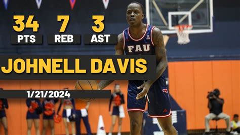 Johnell Davis Florida Atlantic Owls Pts Reb Vs Utsa Roadrunners