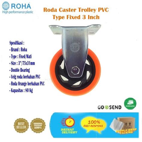 Jual Roha Roda Gerobak Roda Trolley Caster Pvc Inch Heavy Duty