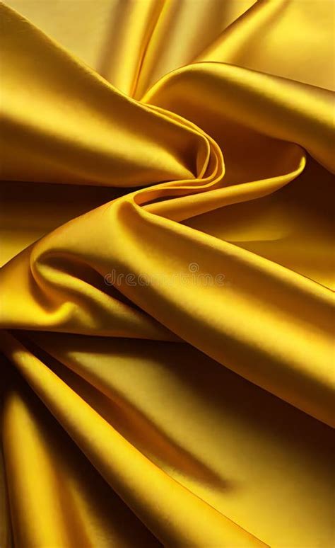 Close Up Silk Fabric Yellow Luxury Themed Abstract Background Silk