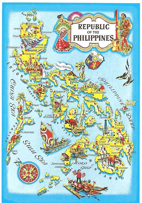 Map Of The Philippines Print Map Of The Philippines Illustrated Map