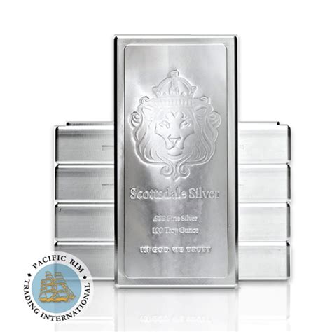 Scottsdale Mint Stackable Silver 100 Ounce Barpacific Rim Trading