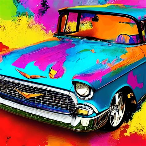 Boho Chic 1957 Chevy Digital Graphic · Creative Fabrica