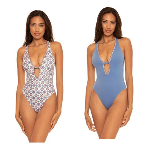 New Skylar Reversible Plunge One Piece Swimsuit Gem