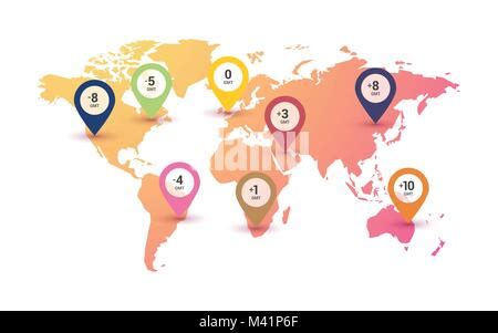 Time Zones On A World Map Time Difference Between Countries In Winter