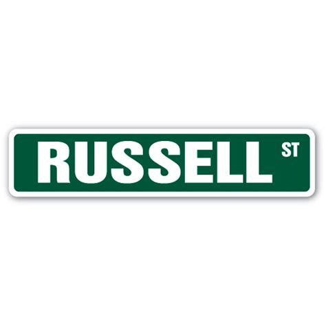 RUSSELL Aluminum Street Sign Childrens Name Room Metal Sign | Indoor ...