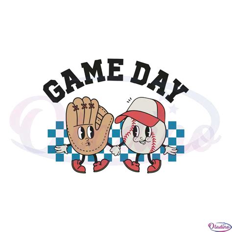 Game Day Retro Baseball Characters Best SVG Cutting Digital Files - Oladino