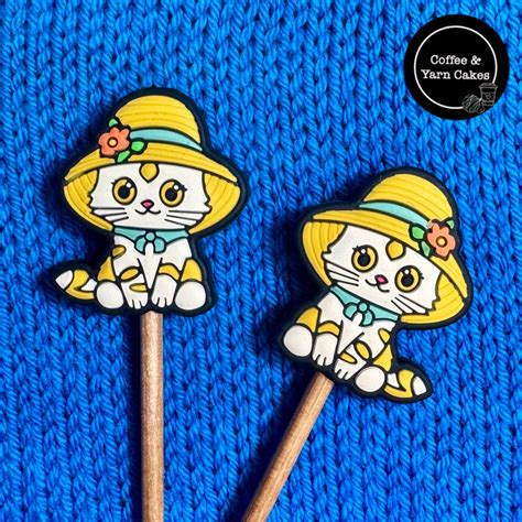 Spring Kitties Cats Stitch Stoppers 1 Pair – CoffeeAndYarnCakes