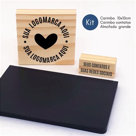 Kit Carimbo Grande Personalizado Logo Logomarca X Mm Corre