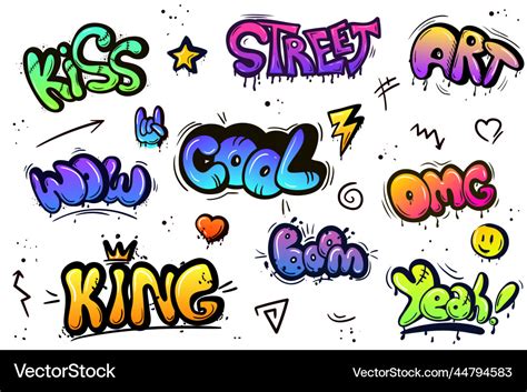 Street Graffiti Lettering Elements Royalty Free Vector Image